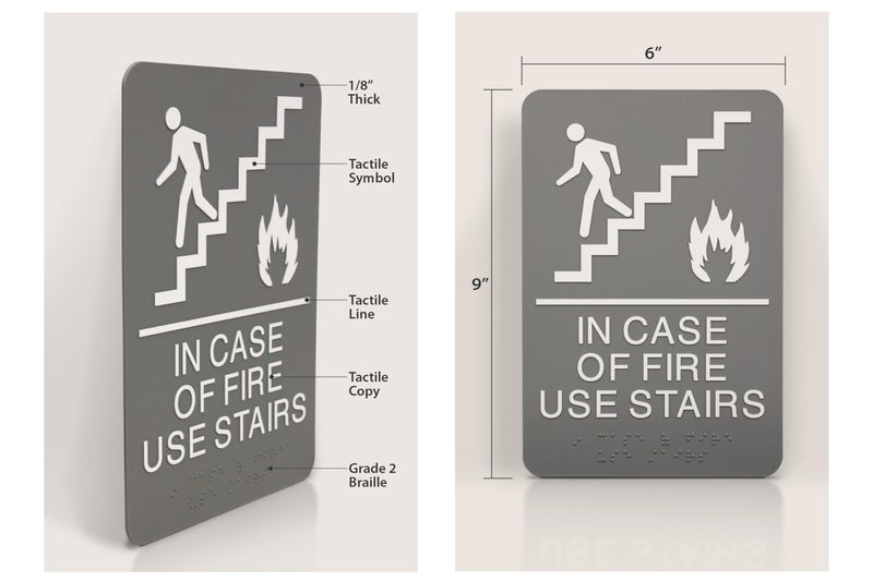 HeadLine ADA Plastic Fire Use Stairs Sign - Image 2